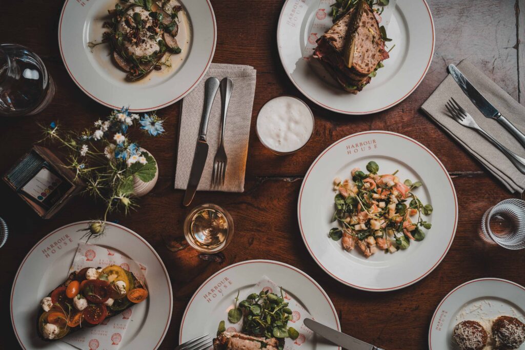 Harbour House Flushing, table full of food